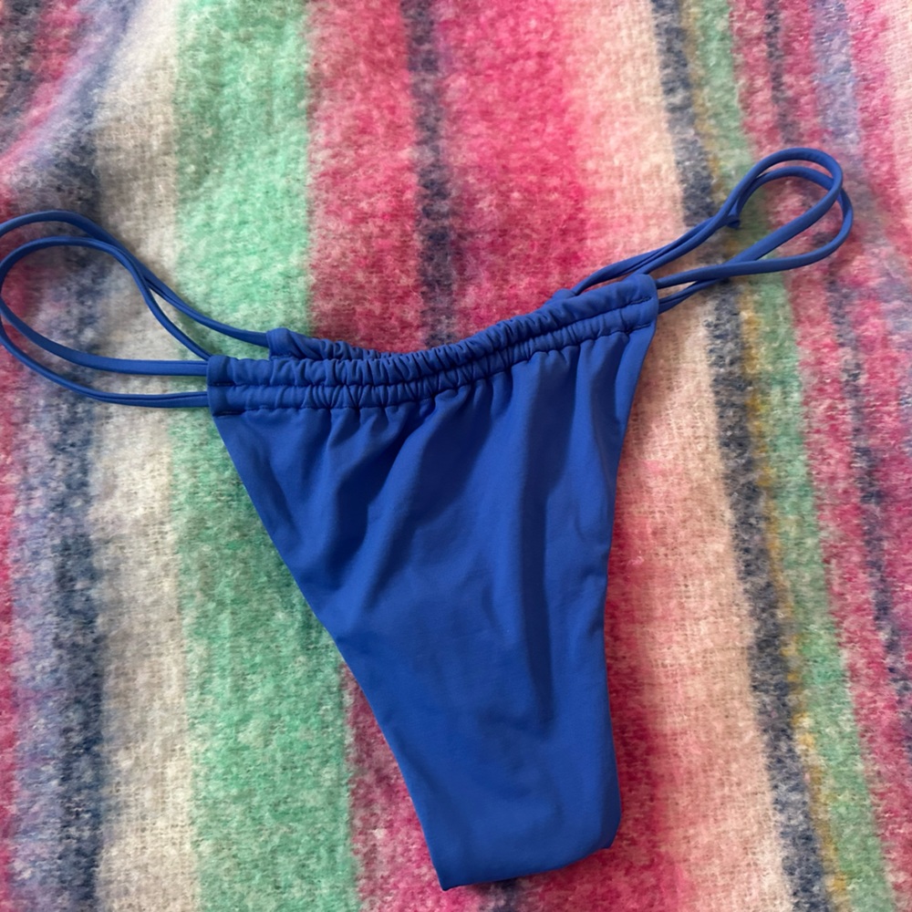 Rio de sol Royal blue bikini Bottom with Double Straps